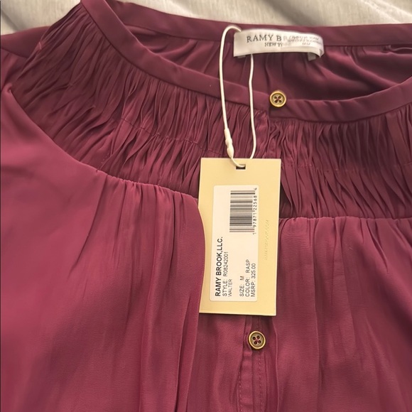 Ramy Brook Long Sleeve Blouse NWT Raspberry Size Medium– $325 Retail - Picture 5 of 8